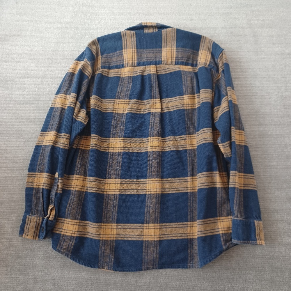 Abercrombie & Fitch 90's Oversized Shirt Mens M Blue Brown Plaid Flannel Thick - Picture 2 of 7